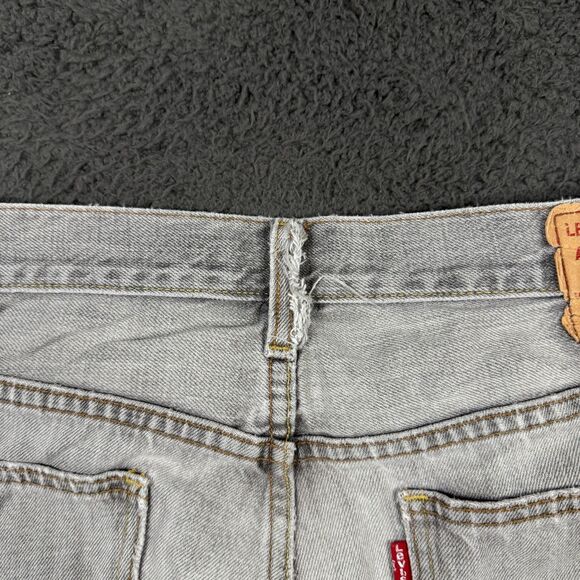 Levis 507 Jeans Mens 32x34 Gray Slim Bootcut Denim Pants Cowboy Distressed - Picture 11 of 16